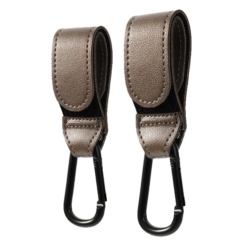 Leather Stroller Hooks – 360° Rotating 1/2pcs