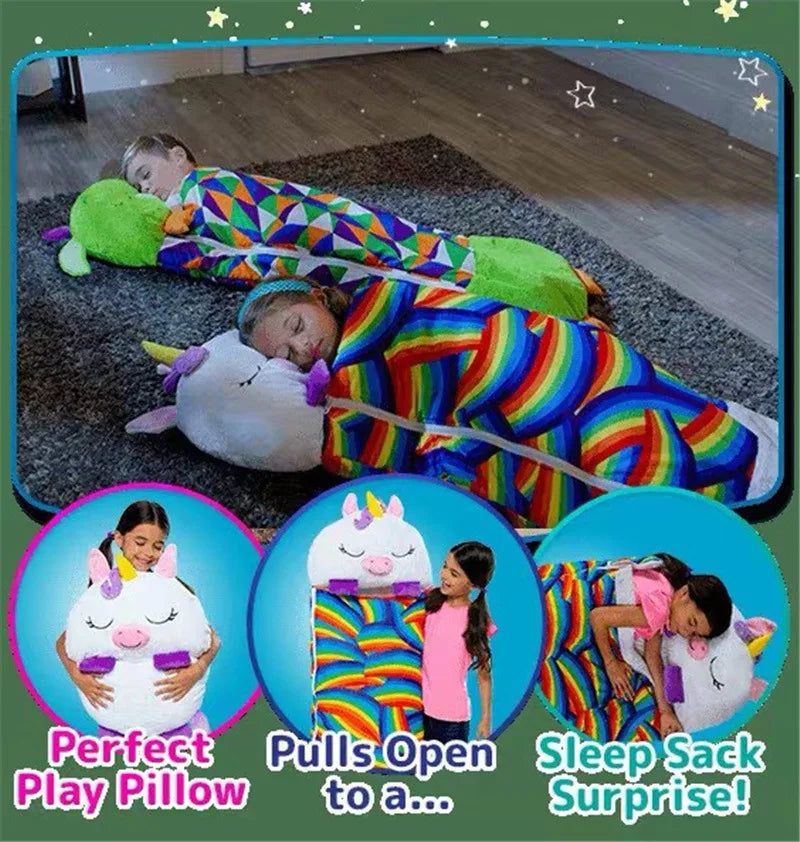 Children’s Cartoon Sleeping Bag with Pillow