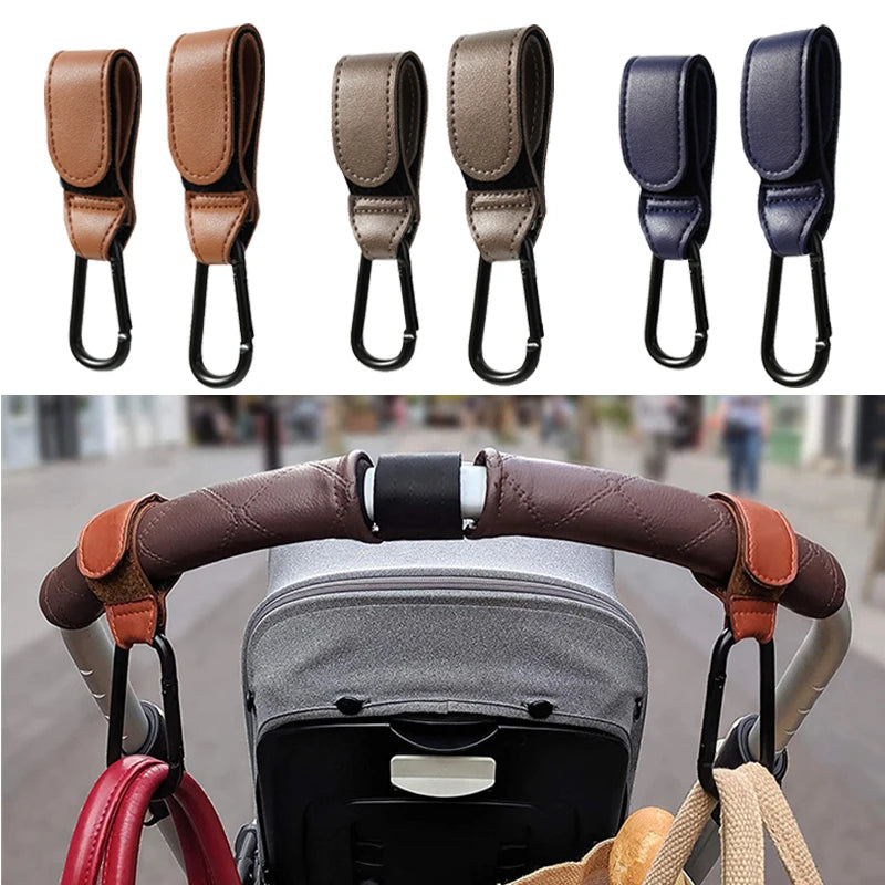 Leather Stroller Hooks – 360° Rotating 1/2pcs