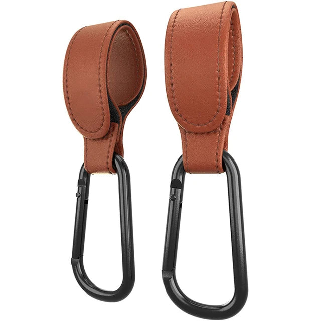 Leather Stroller Hooks – 360° Rotating 1/2pcs